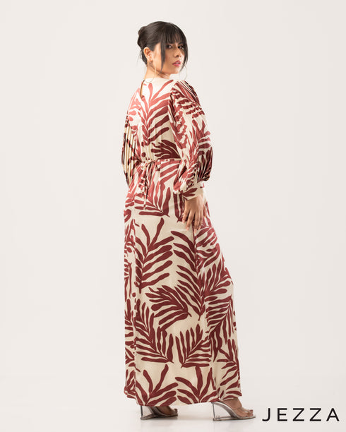 Printed Satin A-Line Dress 59251